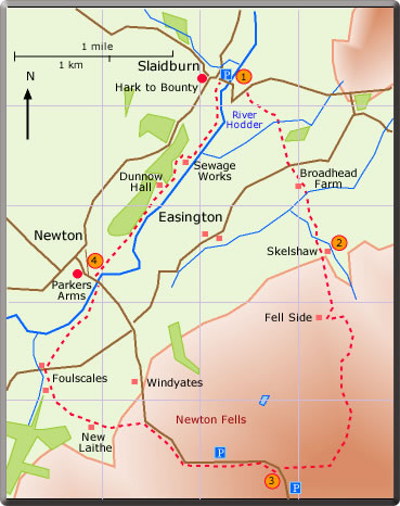 map walk Slaidburn Newton