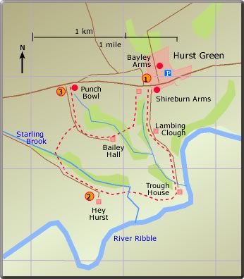 map walk Hurst Green Punch Bowl